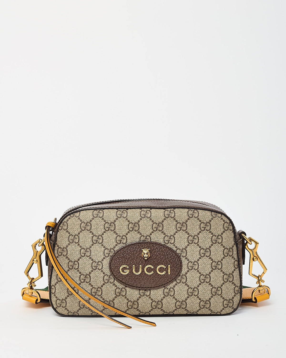 Gucci Beige and Brown GG Supreme Monogram Canvas Neo Vintage Web Camera Bag
