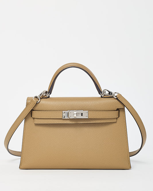 Hermès Poussiere Epsom Leather Mini Kelly II Sellier Handbag PHW