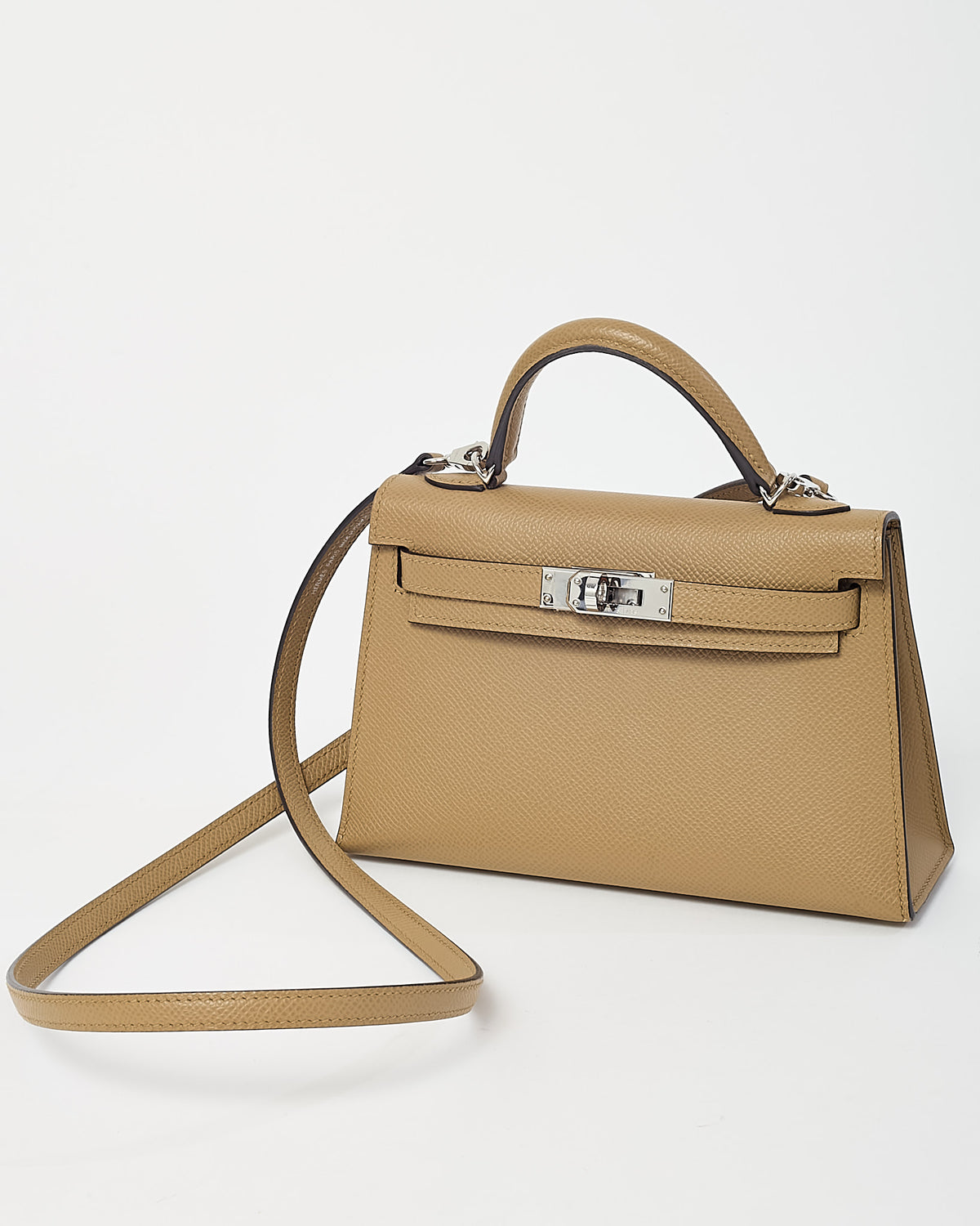 Hermès Poussiere Epsom Leather Mini Kelly II Sellier Handbag PHW