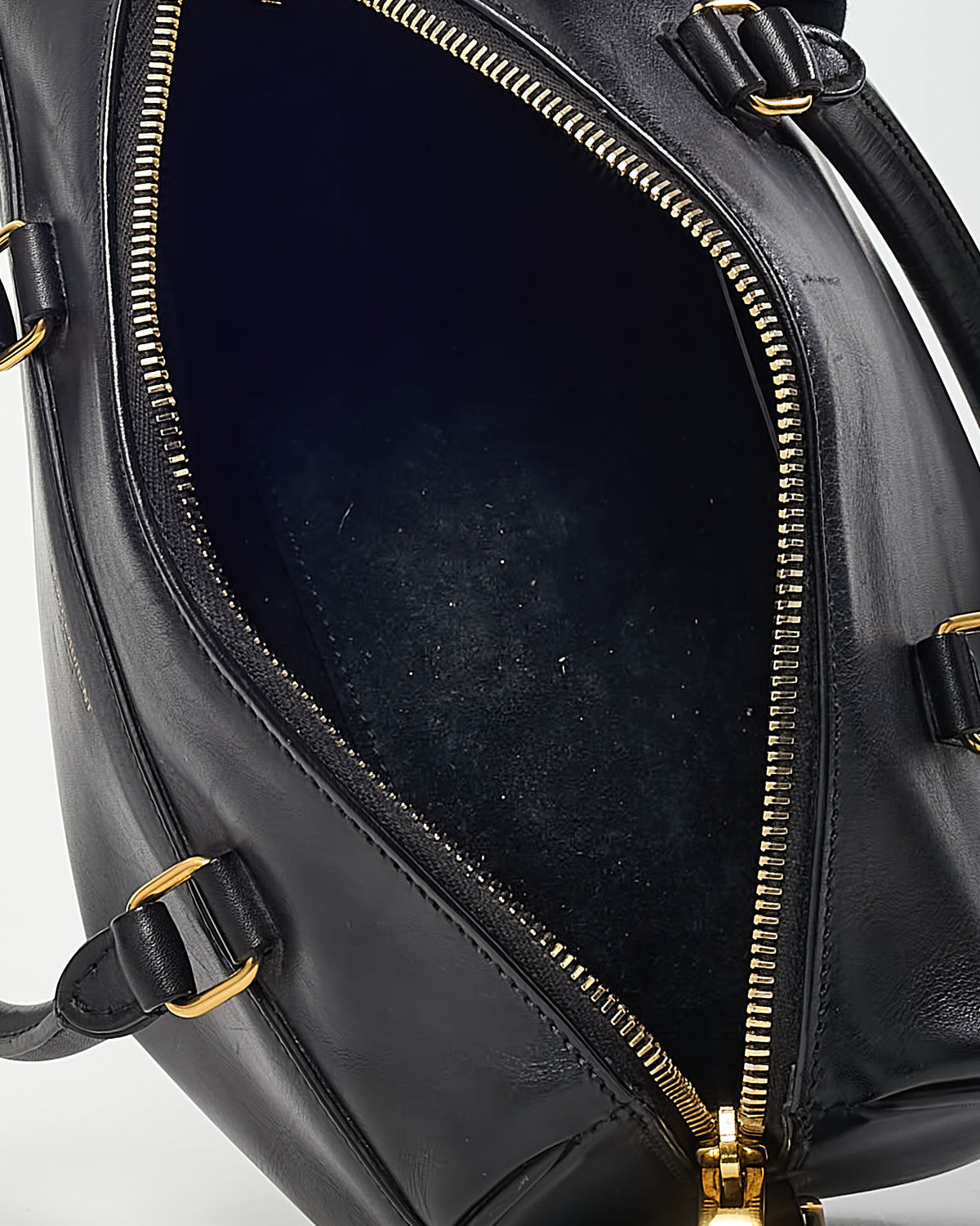 Saint Laurent Black Calfskin Leather Classic Baby Duffle Bag with Strap