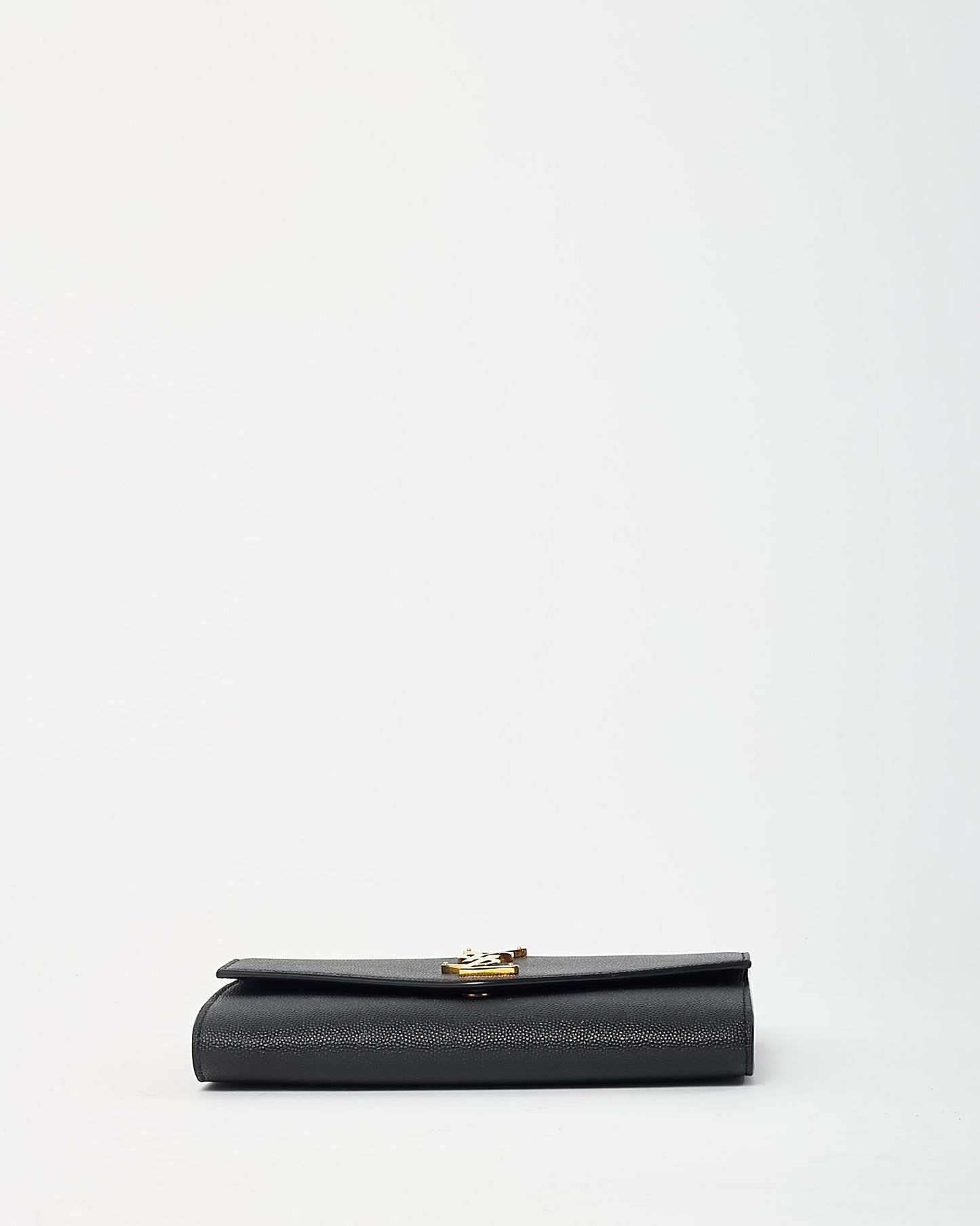 Saint Laurent Black Grain de Poudre Leather YSL Uptown WOC Chain Wallet Crossbody GHW