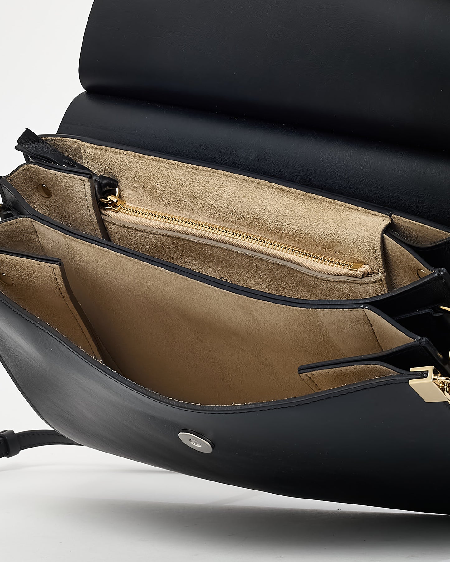Chloé Black Leather & Suede Medium Faye Shoulder Bag