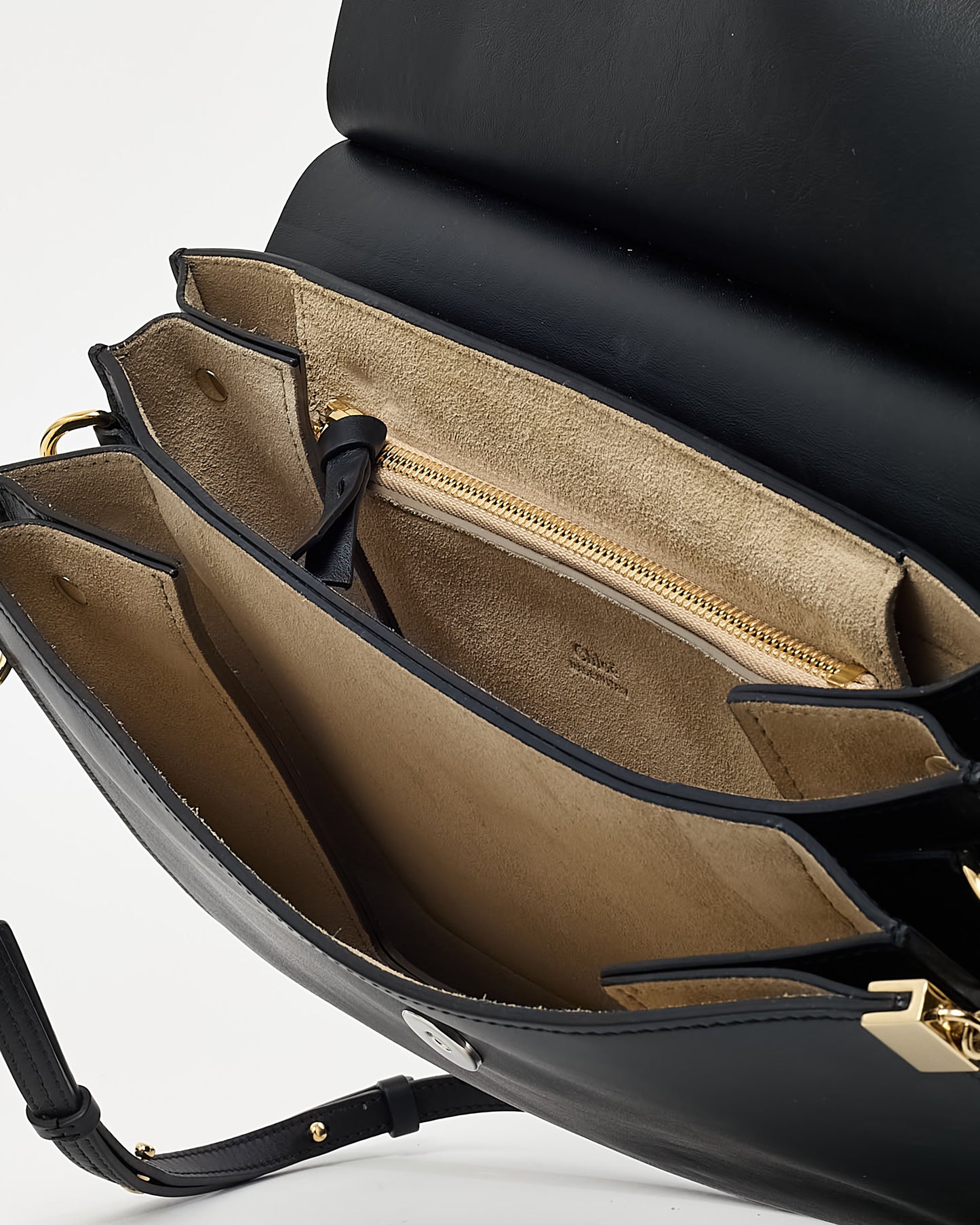 Chloé Black Leather & Suede Medium Faye Shoulder Bag