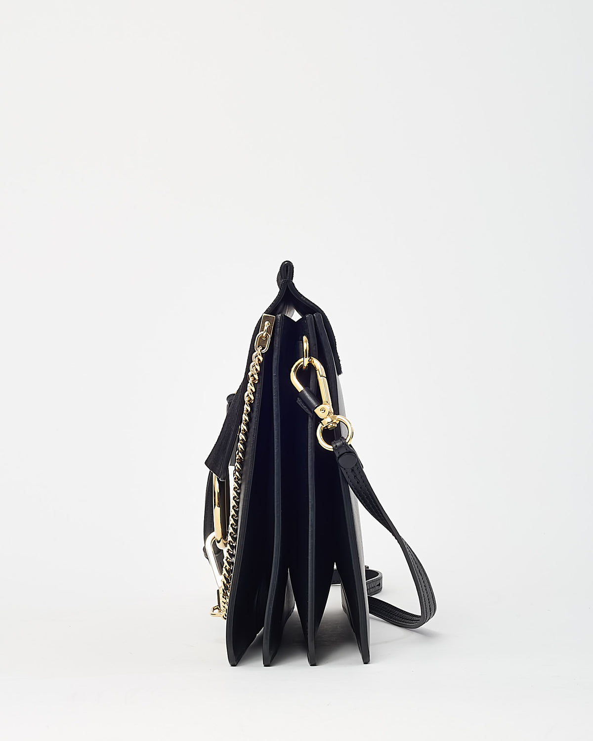 Chloé Black Leather & Suede Medium Faye Shoulder Bag