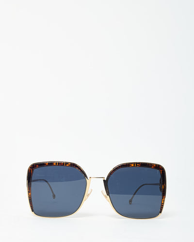 Fendi Tortoise Monogram and Gold Metal FF 0294/S F is Fendi Square Sunglasses