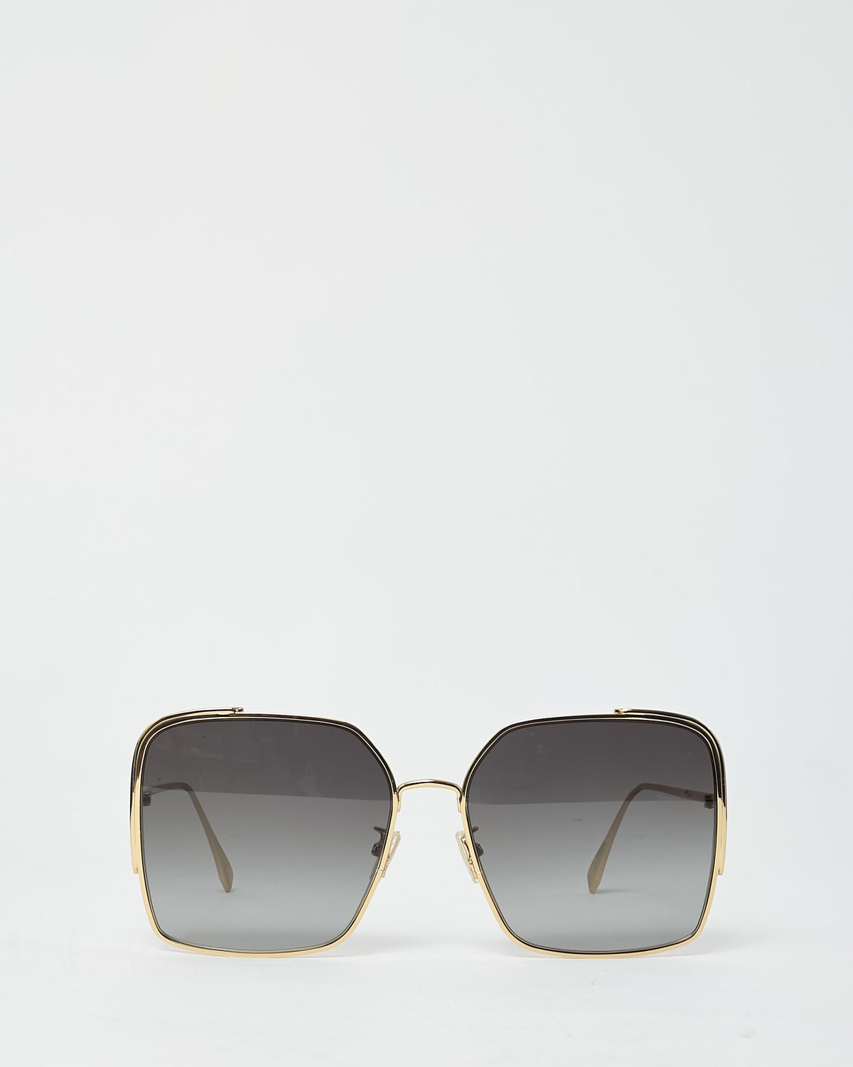 Fendi Gold Metal FE 40038U O'Lock Square Sunglasses