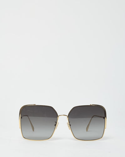 Fendi Gold Metal FE 40038U O'Lock Square Sunglasses