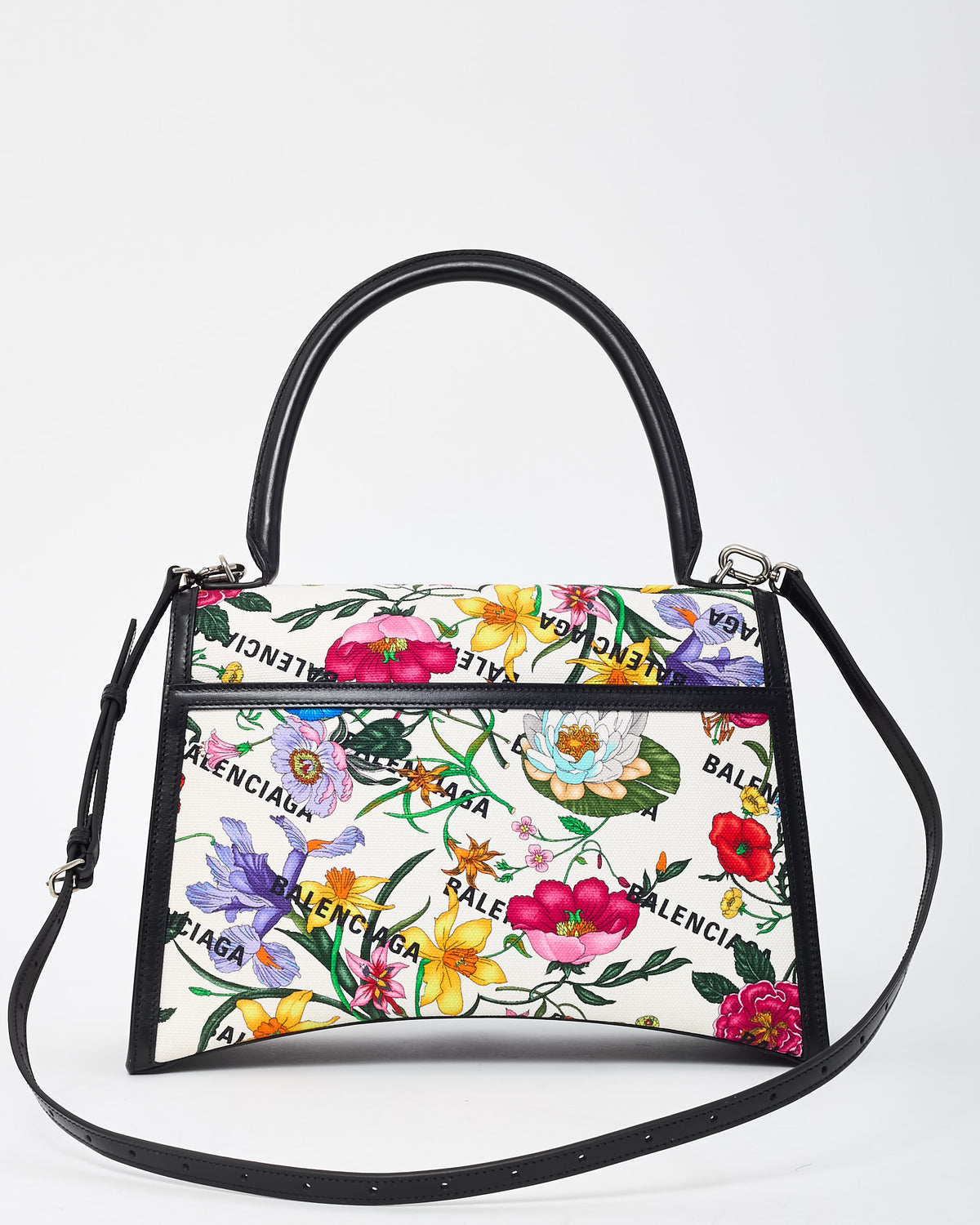 Gucci x Balenciaga The Hacker Project Multicolor Floral Printed Canvas/Leather Medium Hourglass XS Bag
