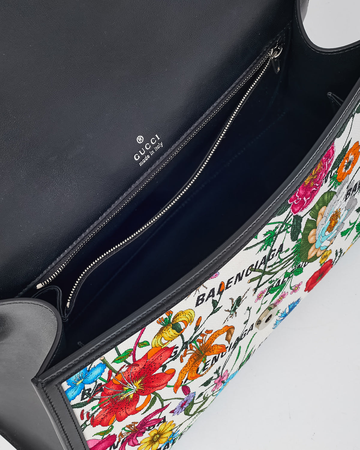 Gucci x Balenciaga The Hacker Project Multicolor Floral Printed Canvas/Leather Medium Hourglass XS Bag