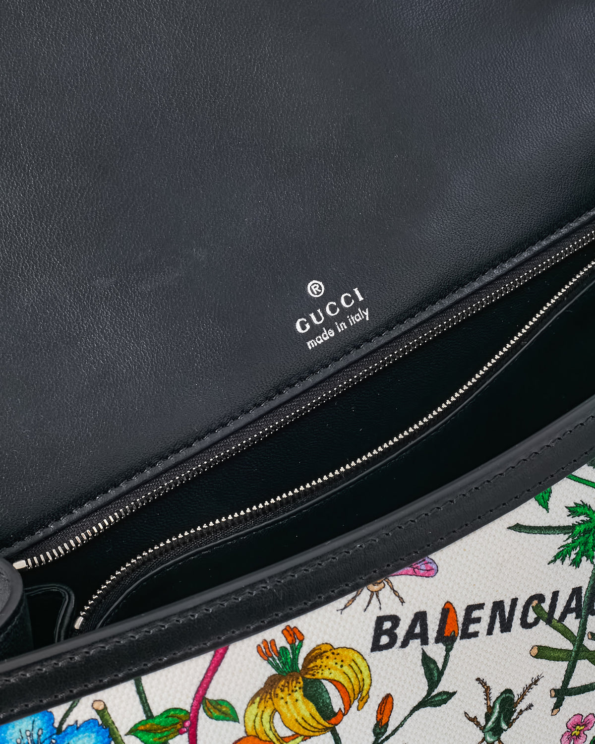 Gucci x Balenciaga The Hacker Project Multicolor Floral Printed Canvas/Leather Medium Hourglass XS Bag