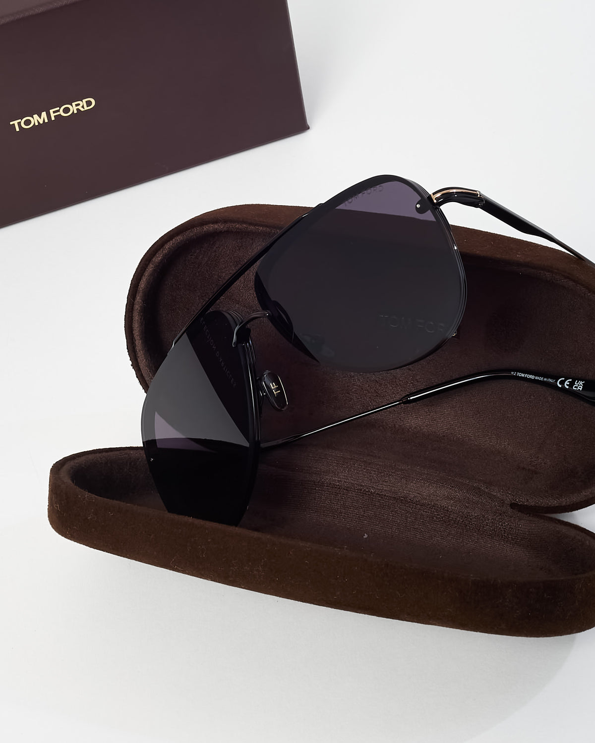 Tom Ford Men's Black TF1071 Leon Aviator Pilot Sunglasses