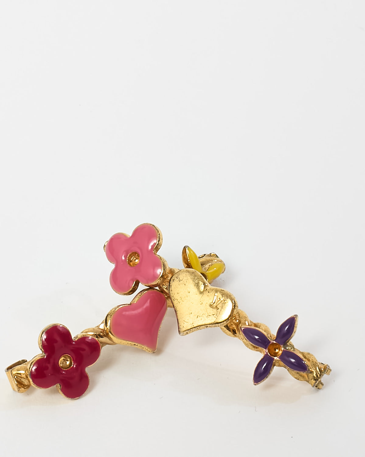 Louis Vuitton Gold Metal & Multicolor Resin Sweet Barrettes