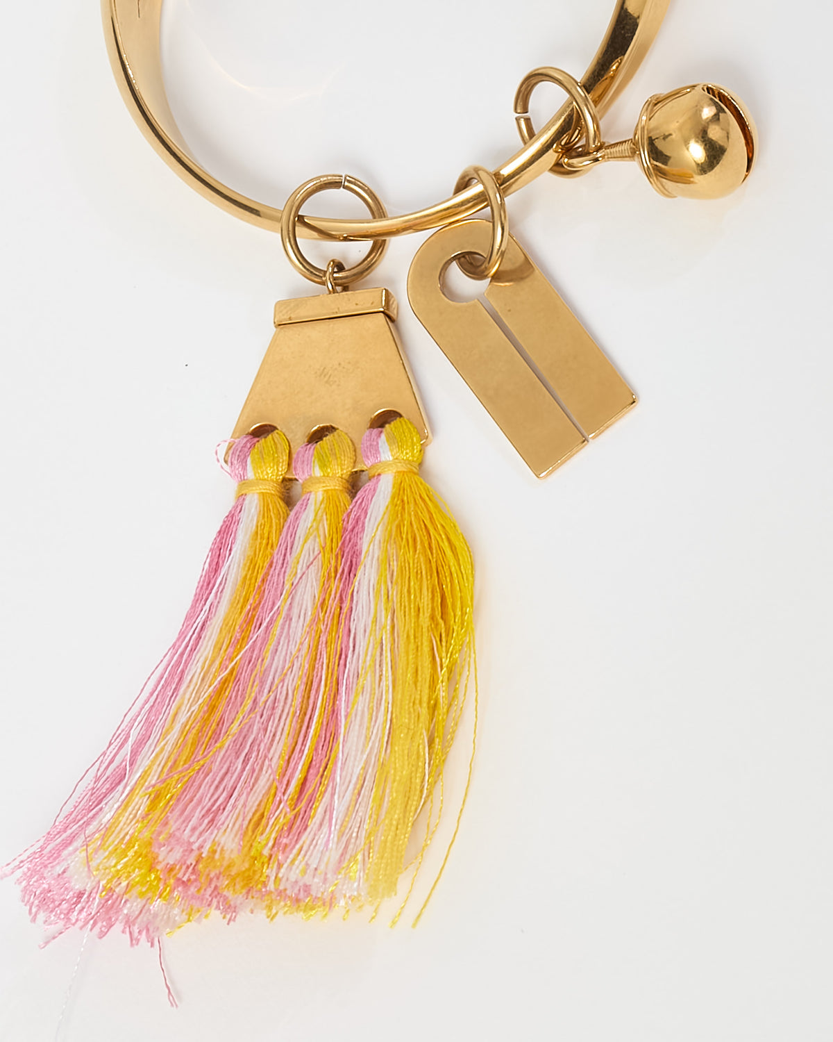 Chloé Gold Brass Fringe Tassel Bangle Bracelet - S/M