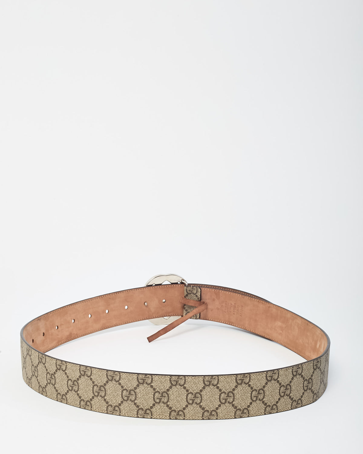 Gucci Beige/Brown GG Monogram Supreme Coated Canvas SHW Interlocking G Belt - 105/42