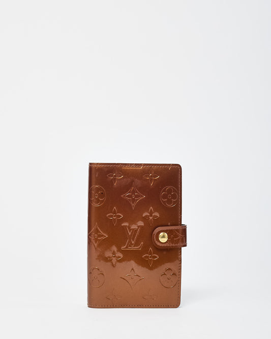 Louis Vuitton Caramel Brown Monogram Vernis Small Ring Agenda Cover PM