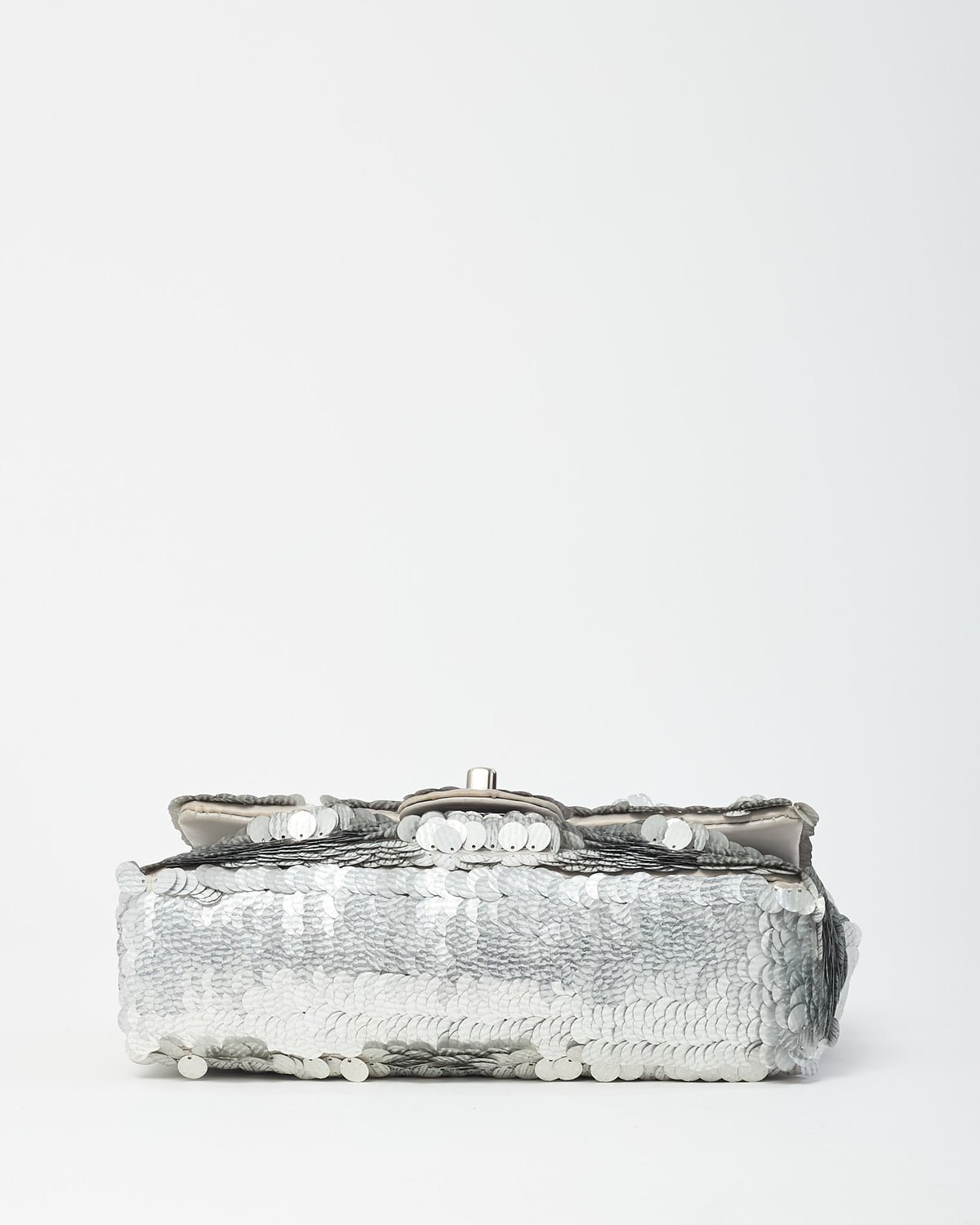 Chanel Silver Sequin Paillette Mini Flap Bag SHW