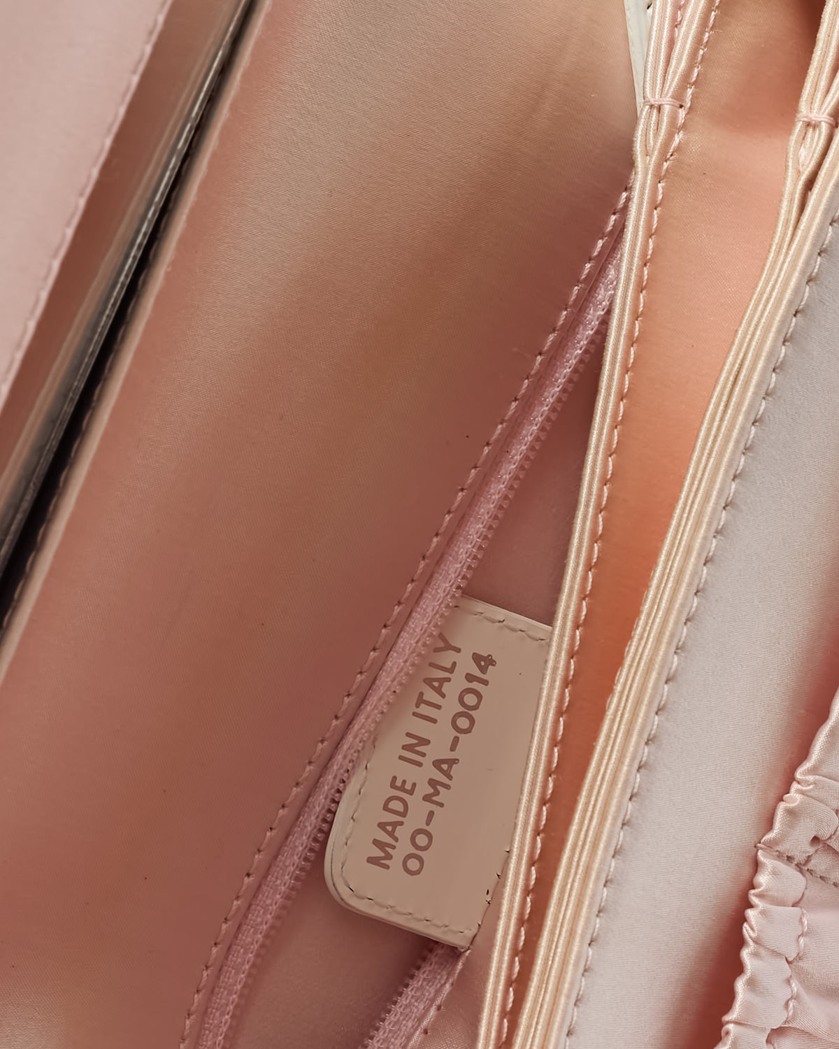 Dior Pink Satin and White Patent Leather Pearl Detail D Trick Clutch