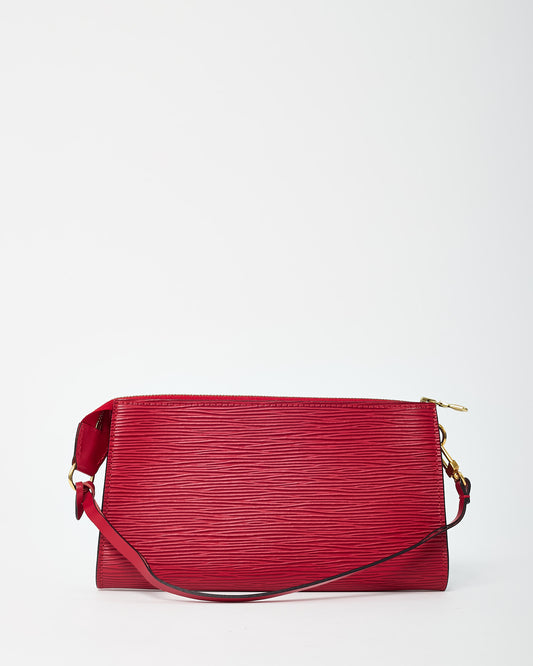 Louis Vuitton Red Epi Leather Pochette Bag