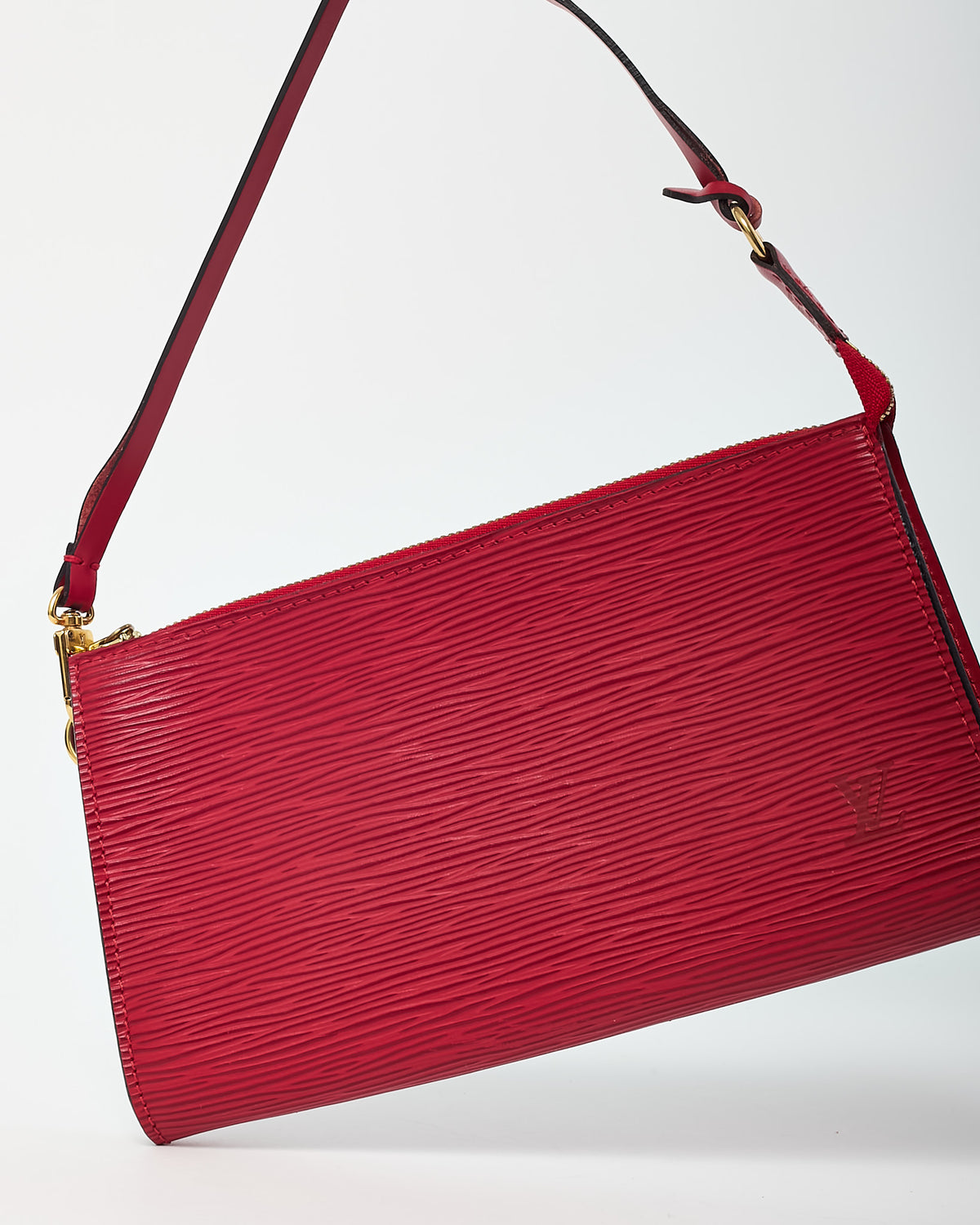Louis Vuitton Red Epi Leather Pochette Bag