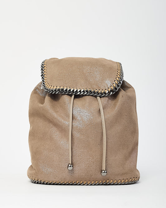 Stella McCartney Brown Vegan Suede Falabella Drawstring Backpack