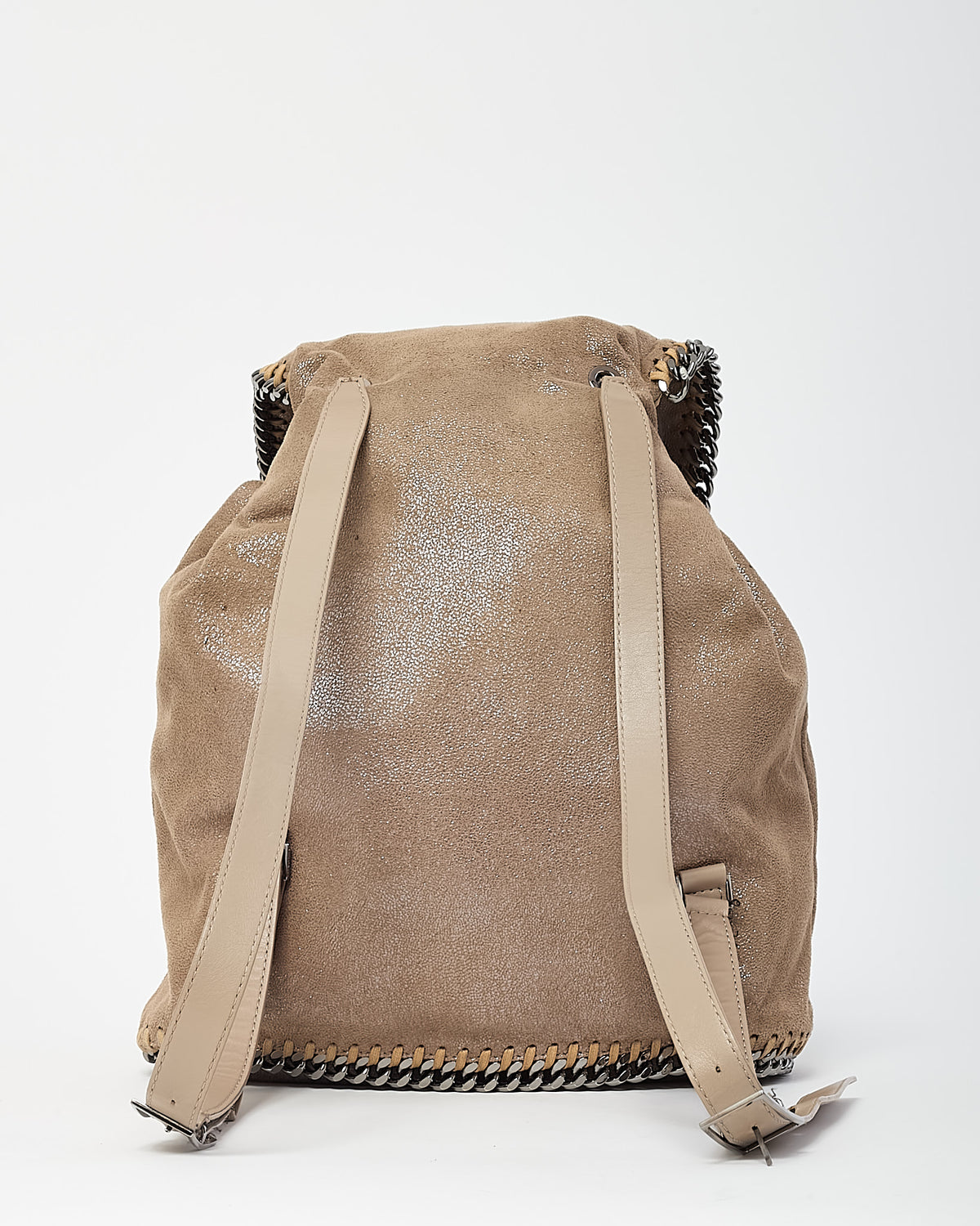 Stella McCartney Brown Vegan Suede Falabella Drawstring Backpack