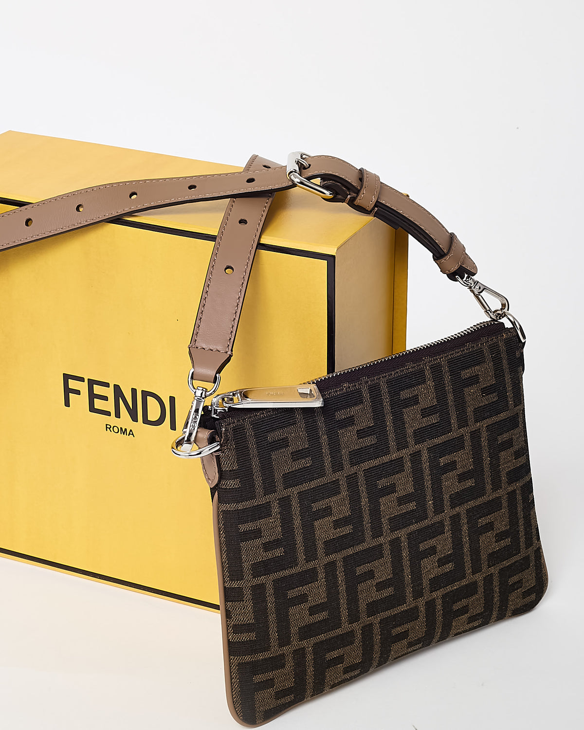 Fendi Brown FF Zucca Print Canvas After Mini Crossbody Bag