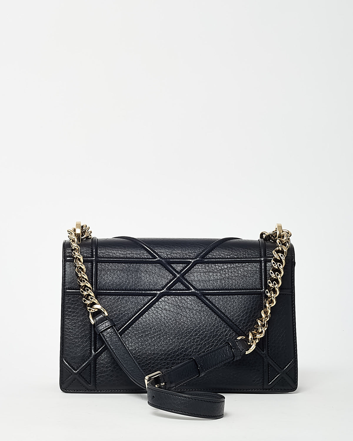 Dior Black Grained Calfskin Medium Diorama Flap Shoulder Bag