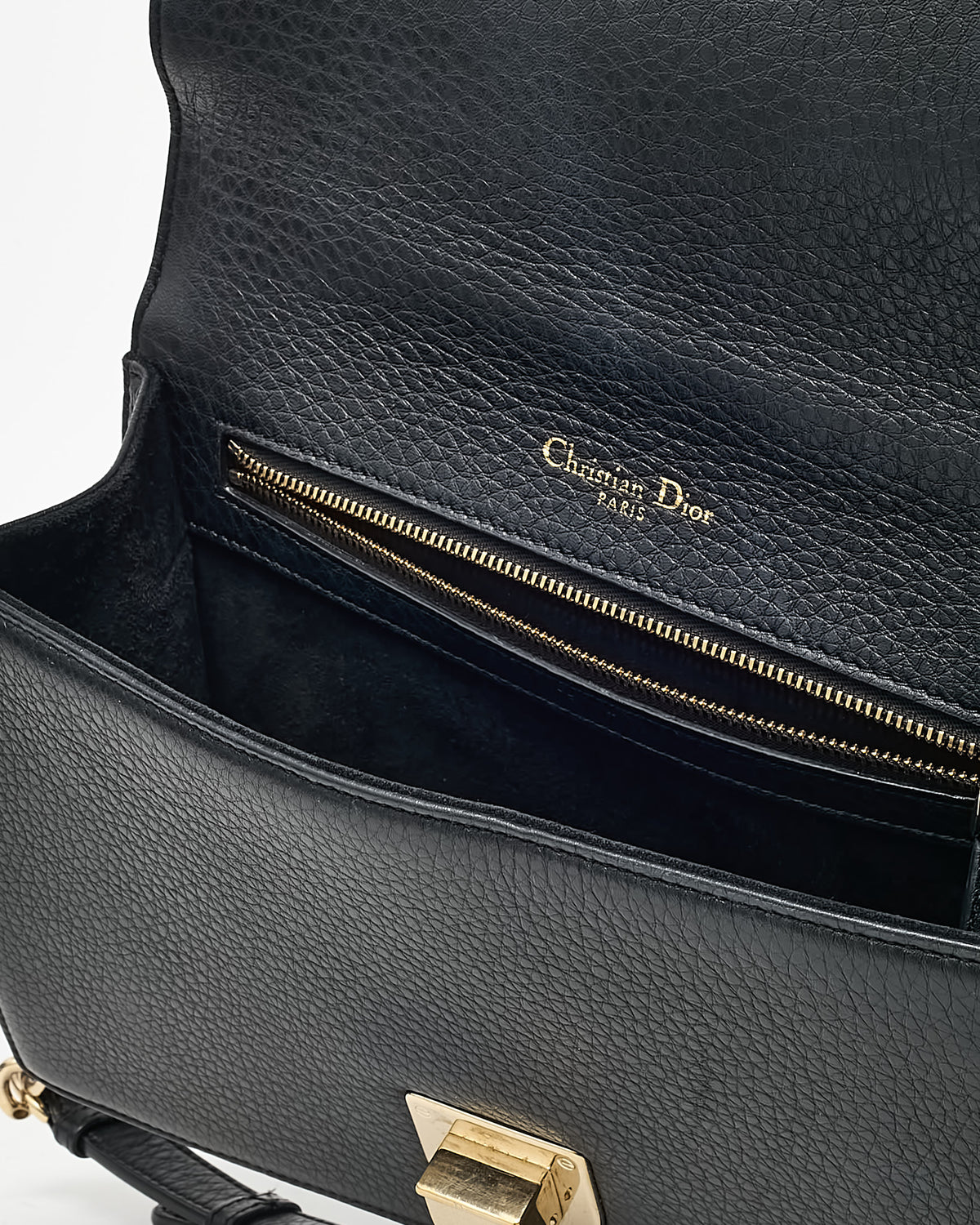 Dior Black Grained Calfskin Medium Diorama Flap Shoulder Bag