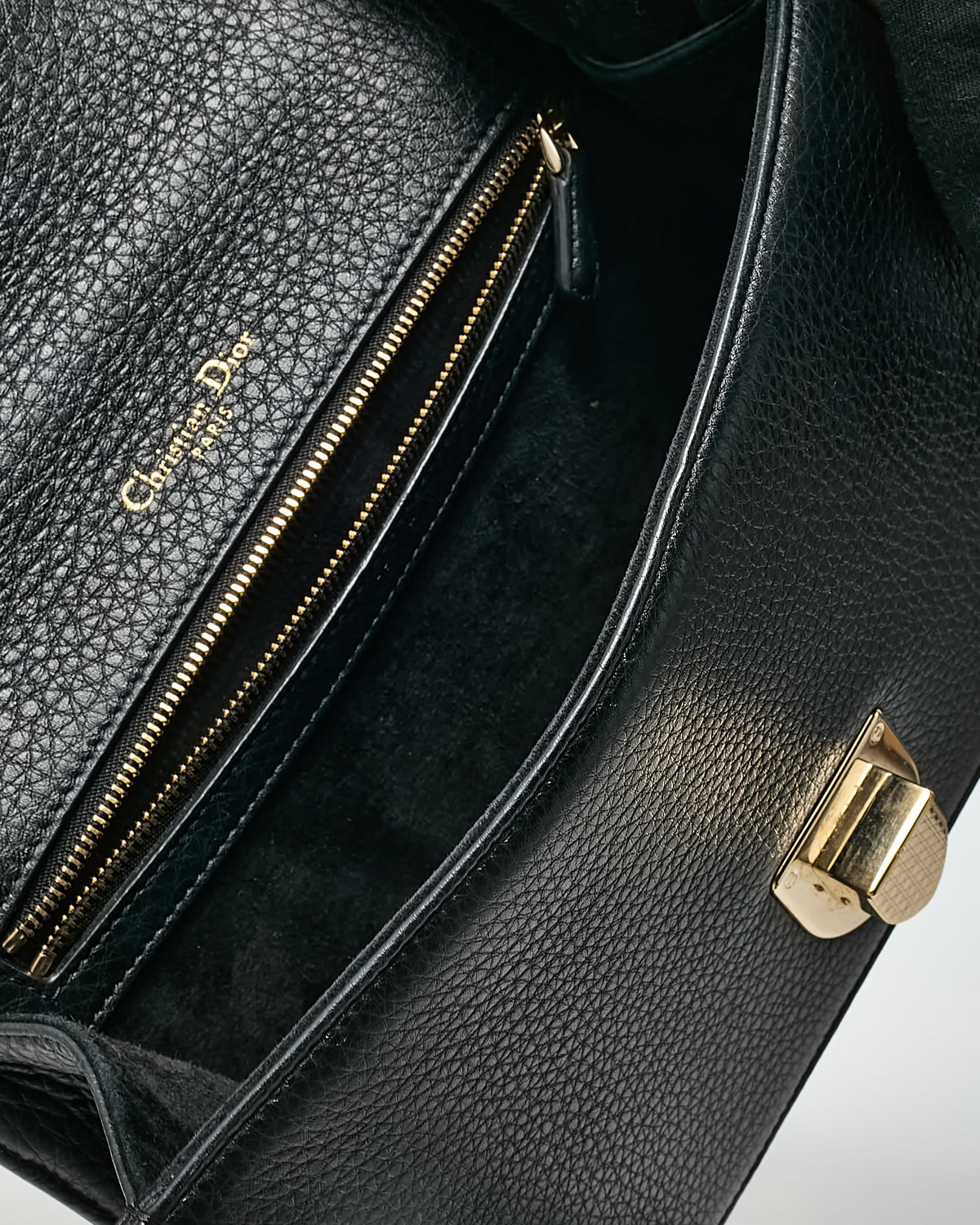 Dior Black Grained Calfskin Medium Diorama Flap Shoulder Bag