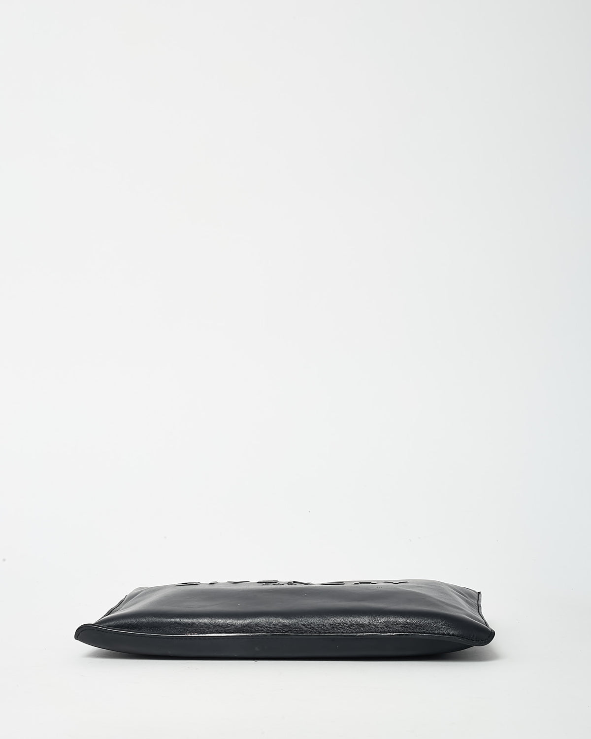 Givenchy Black Leather Logo Zip Pouch Clutch