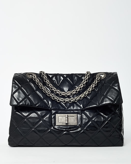 Chanel Black Vinyl XXL Reissue Flap Bag SHW