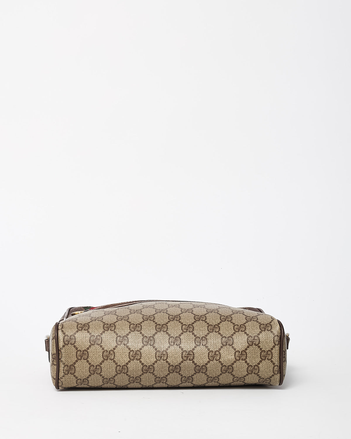 Gucci Vintage Beige and Brown GG Supreme Monogram Canvas Sherry Line Crossbody Camera Bag