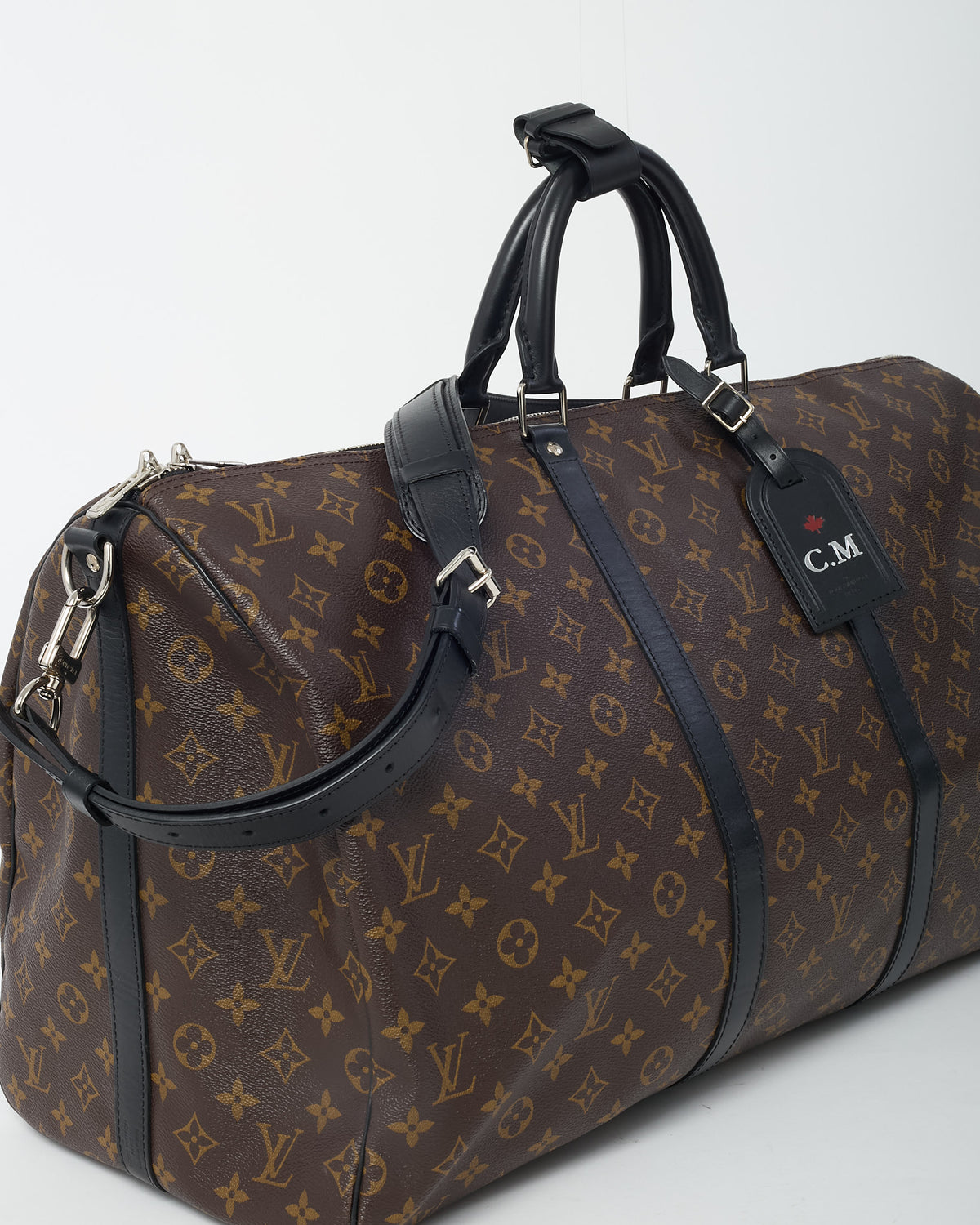 Louis Vuitton Monogram Macassar Coated Canvas Keepall Bandoulière 55 Bag