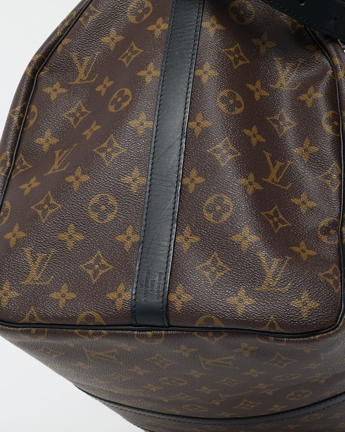 Louis Vuitton Monogram Macassar Coated Canvas Keepall Bandoulière 55 Bag