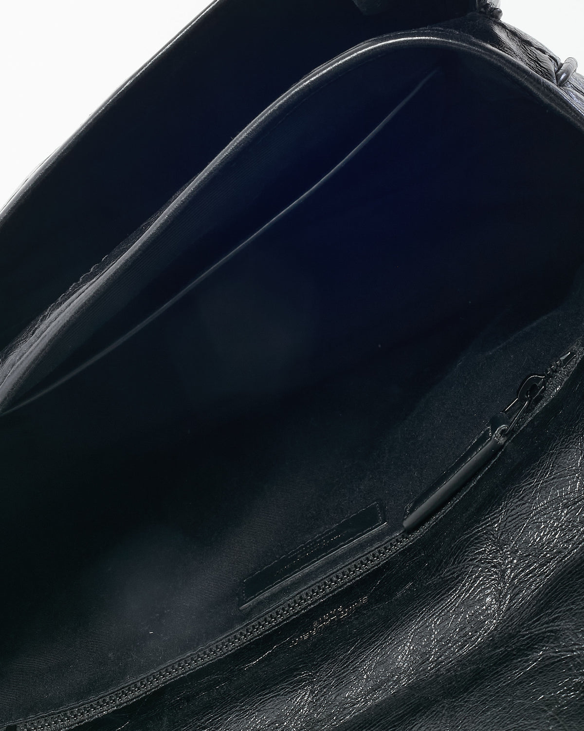 Saint Laurent Black Crinkle Vintage Calf Leather Medium Nikki Bag