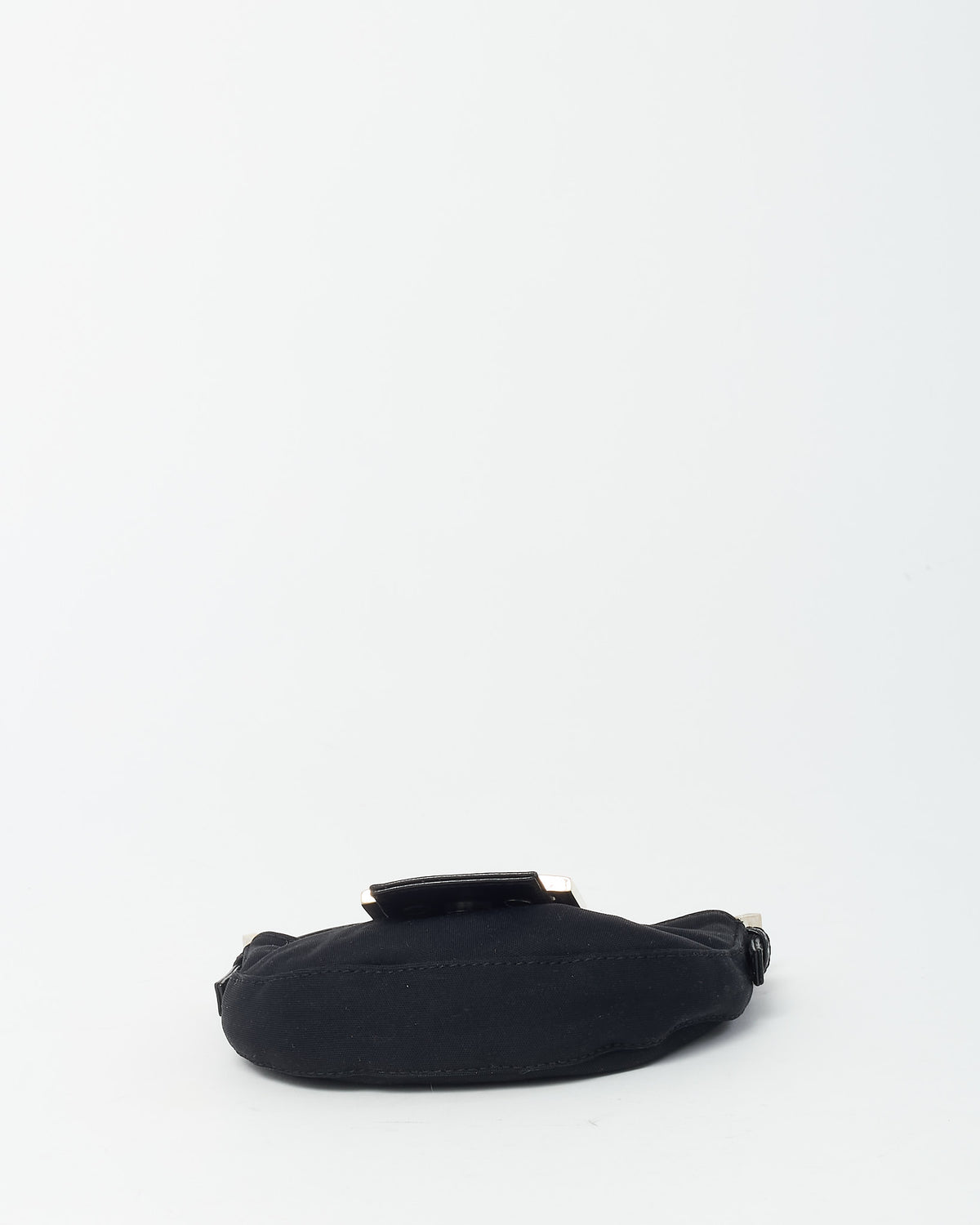 Fendi Vintage Satin SHW FF Logo Mini Half Moon Baguette