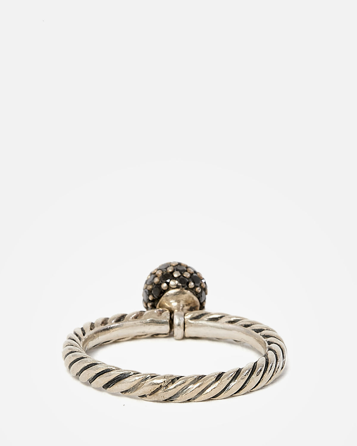 David Yurman Silver & Onyx Pavé Dangle Ring - 5