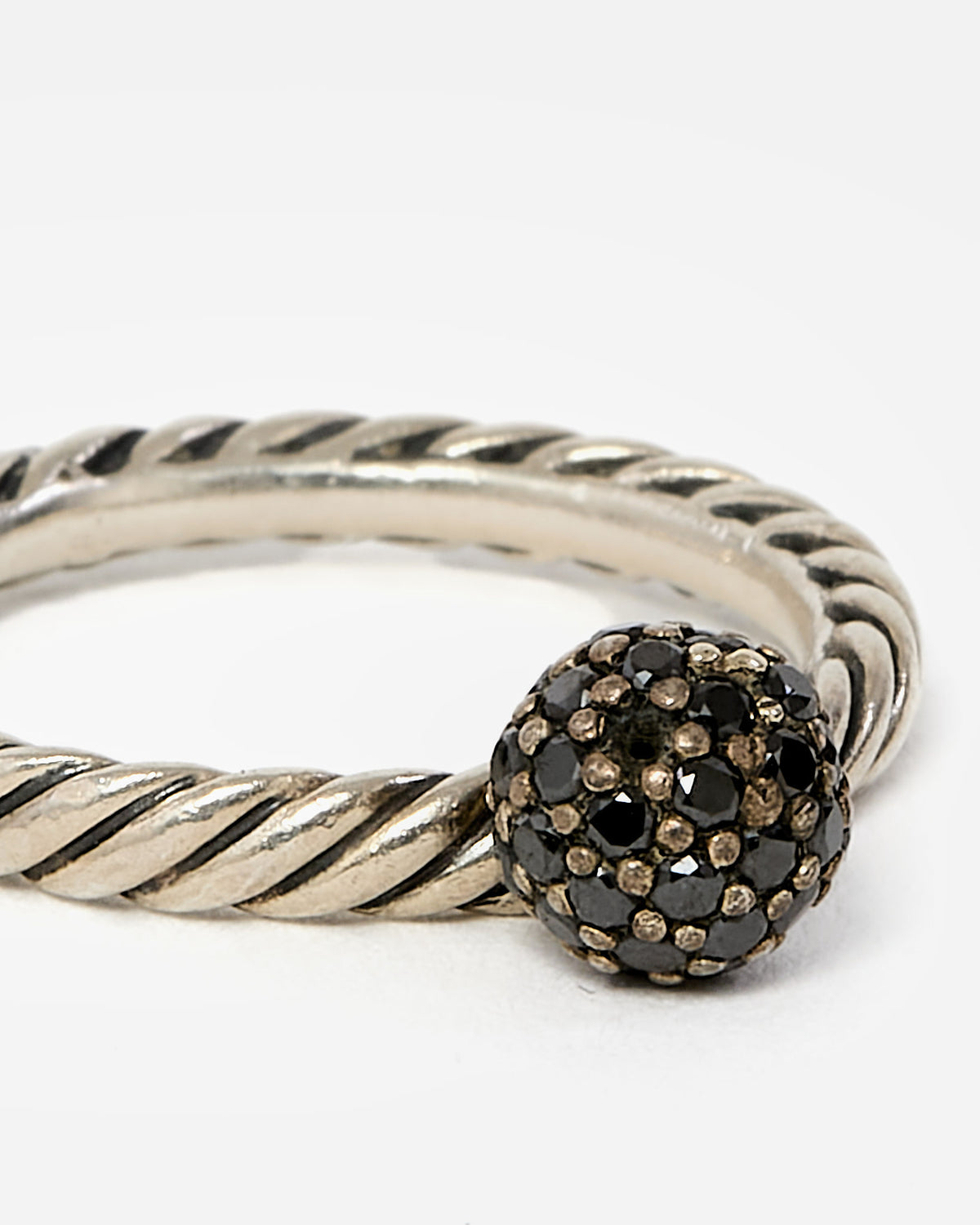 David Yurman Silver & Onyx Pavé Dangle Ring - 5