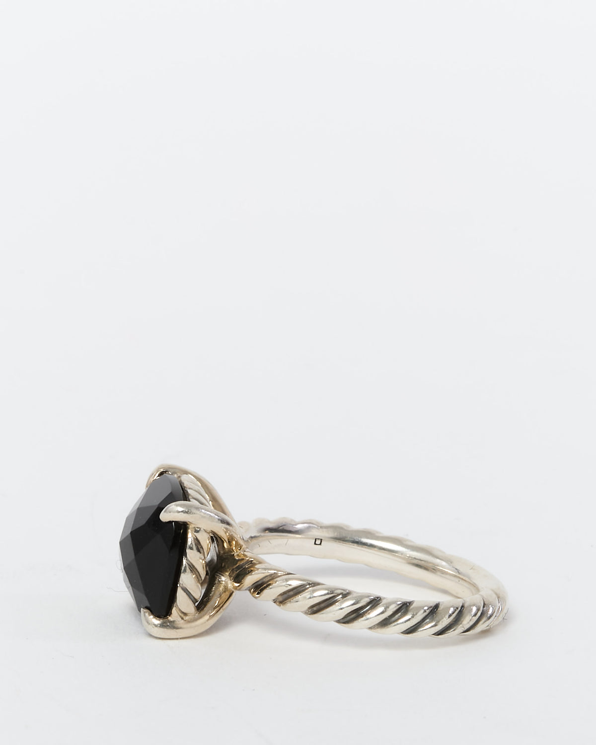 David Yurman Sterling Silver Black Onyx E/W Chatelaine Ring - 6