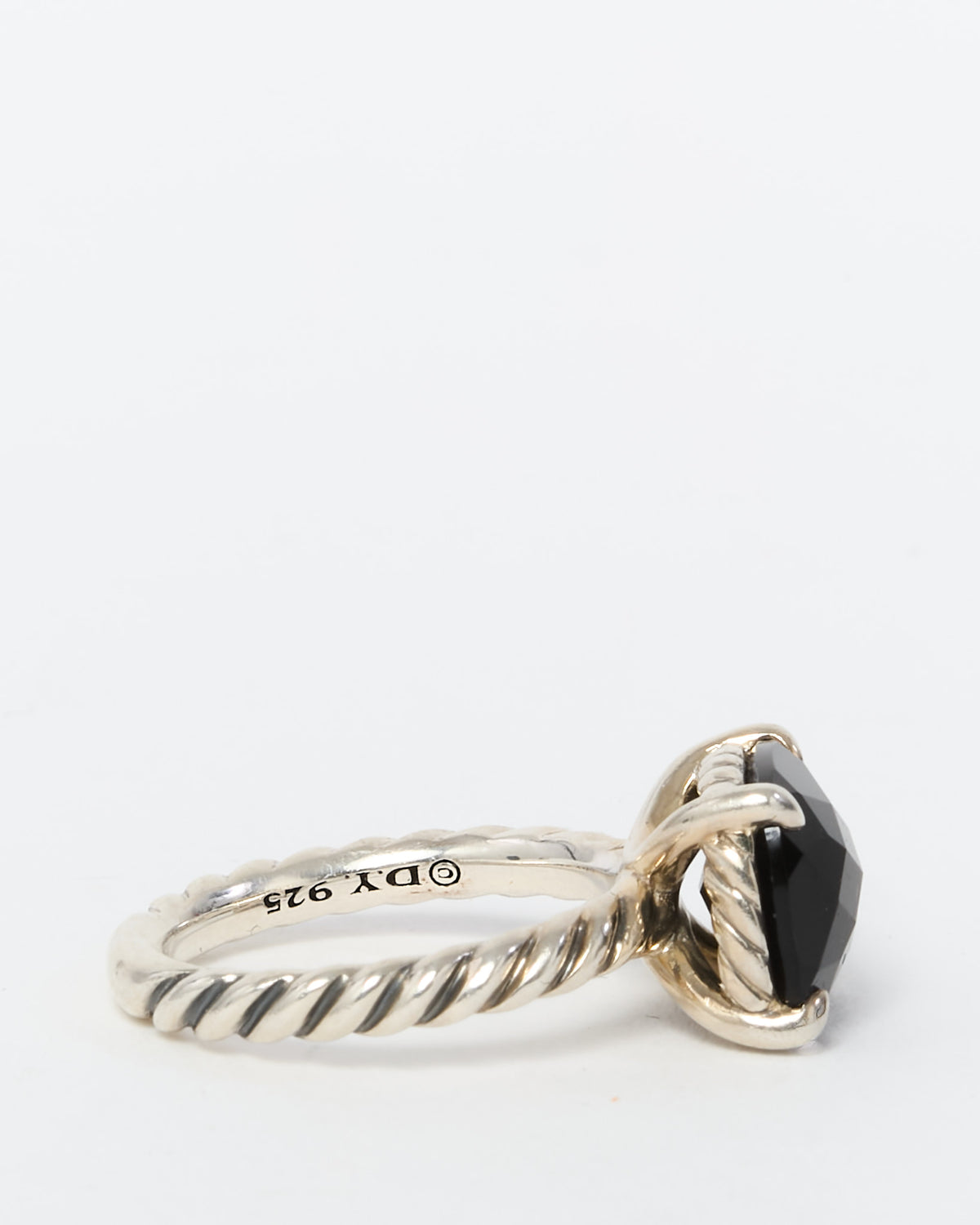 David Yurman Sterling Silver Black Onyx E/W Chatelaine Ring - 6