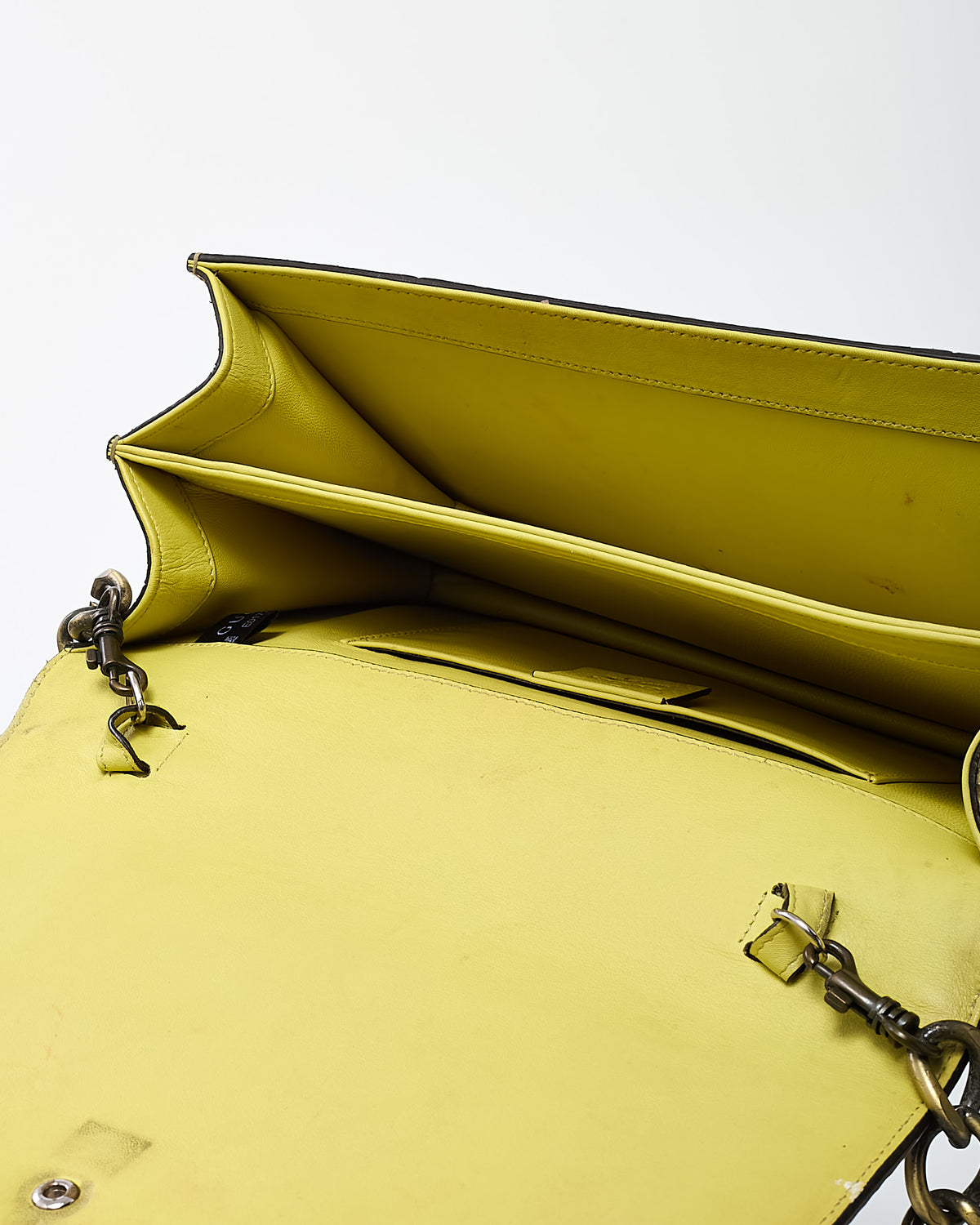 Gucci Beige/Yellow Snakeskin Crystal GG Broadway Shoulder Bag