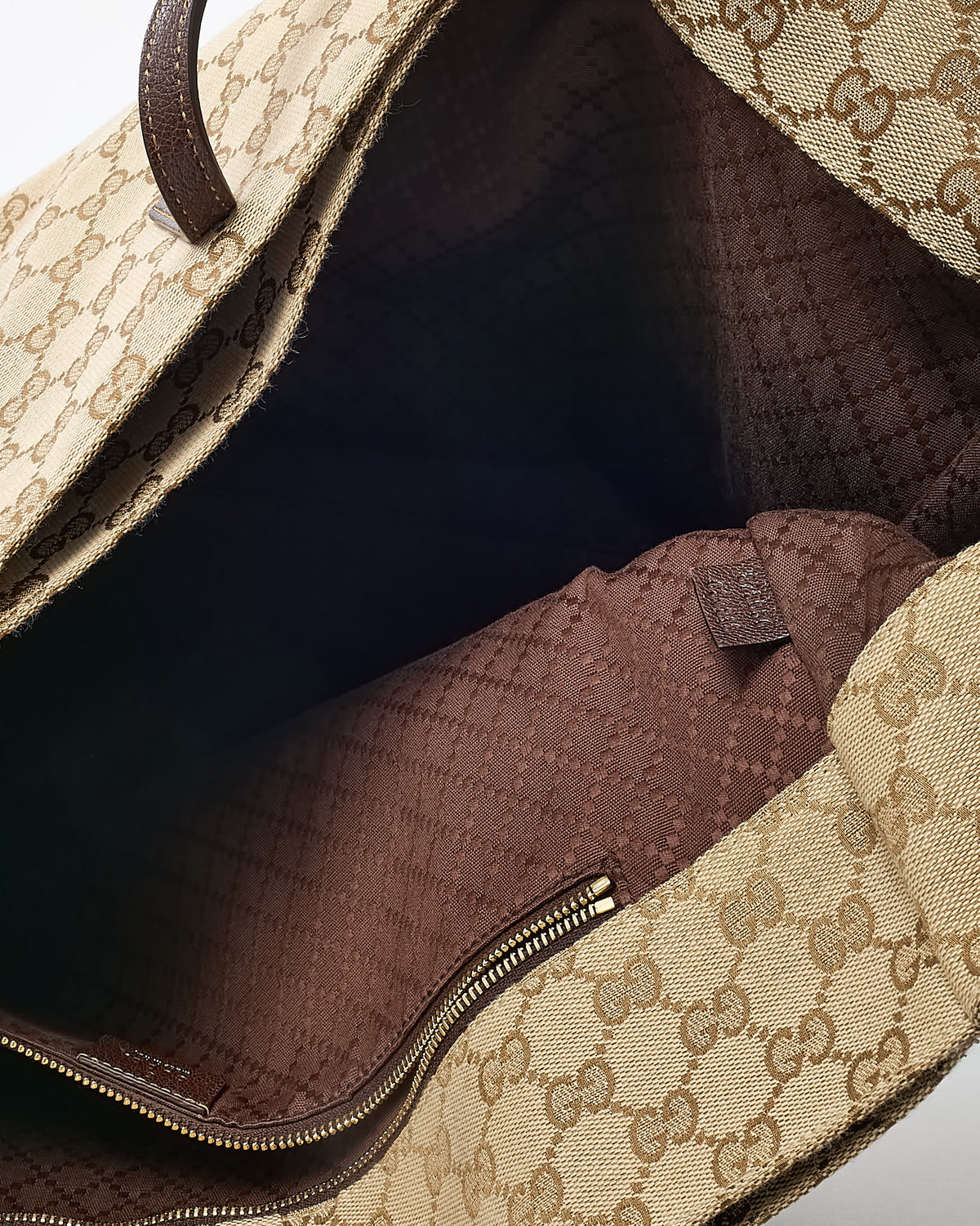 Gucci Beige and Brown GG Monogram Canvas Londra Large Tote Bag