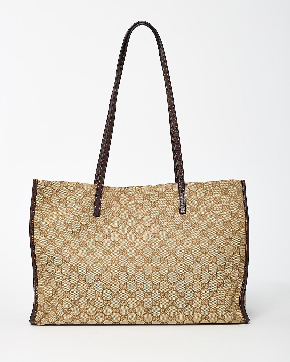 Gucci Beige and Brown GG Monogram Canvas Londra Large Tote Bag