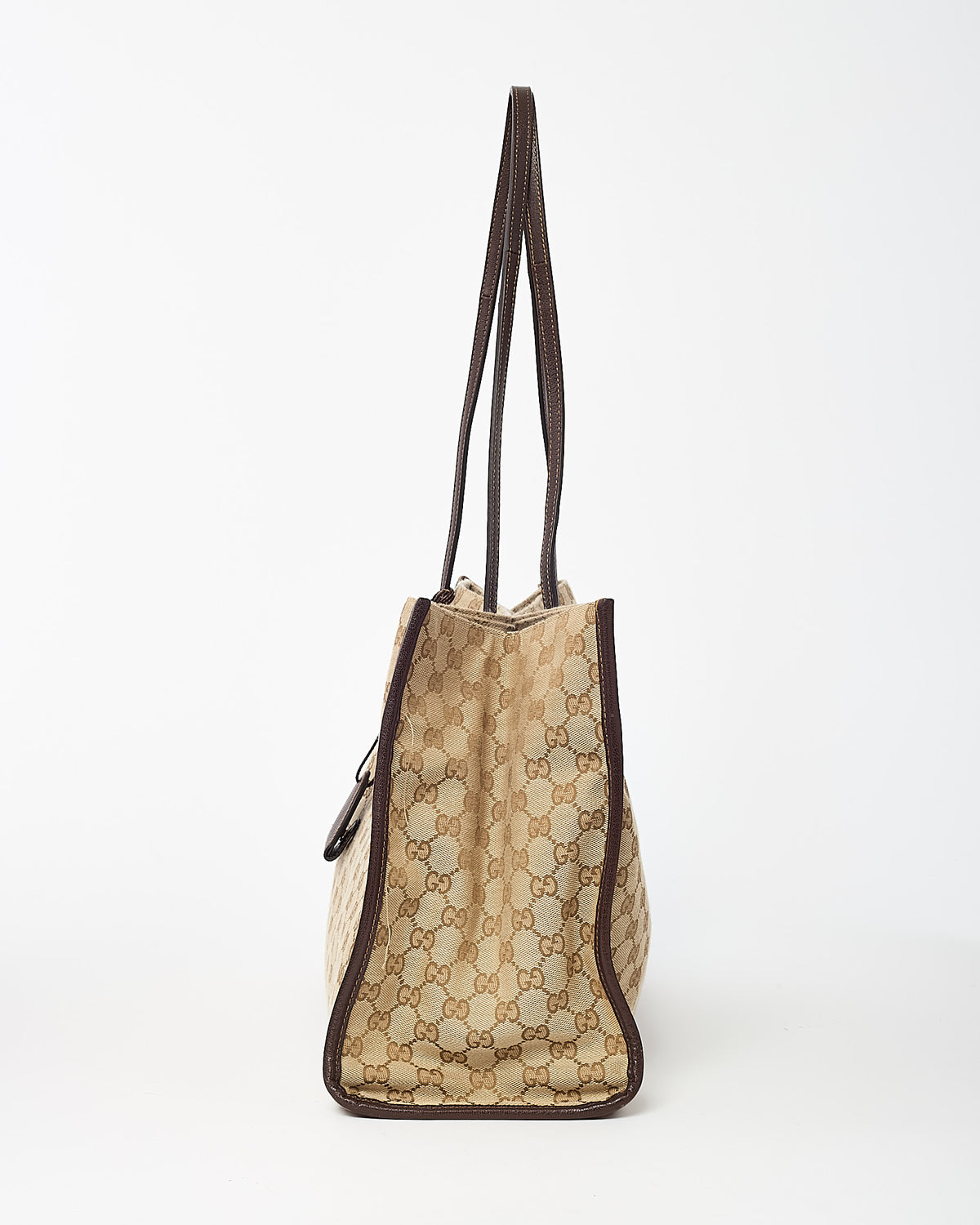 Gucci Beige and Brown GG Monogram Canvas Londra Large Tote Bag
