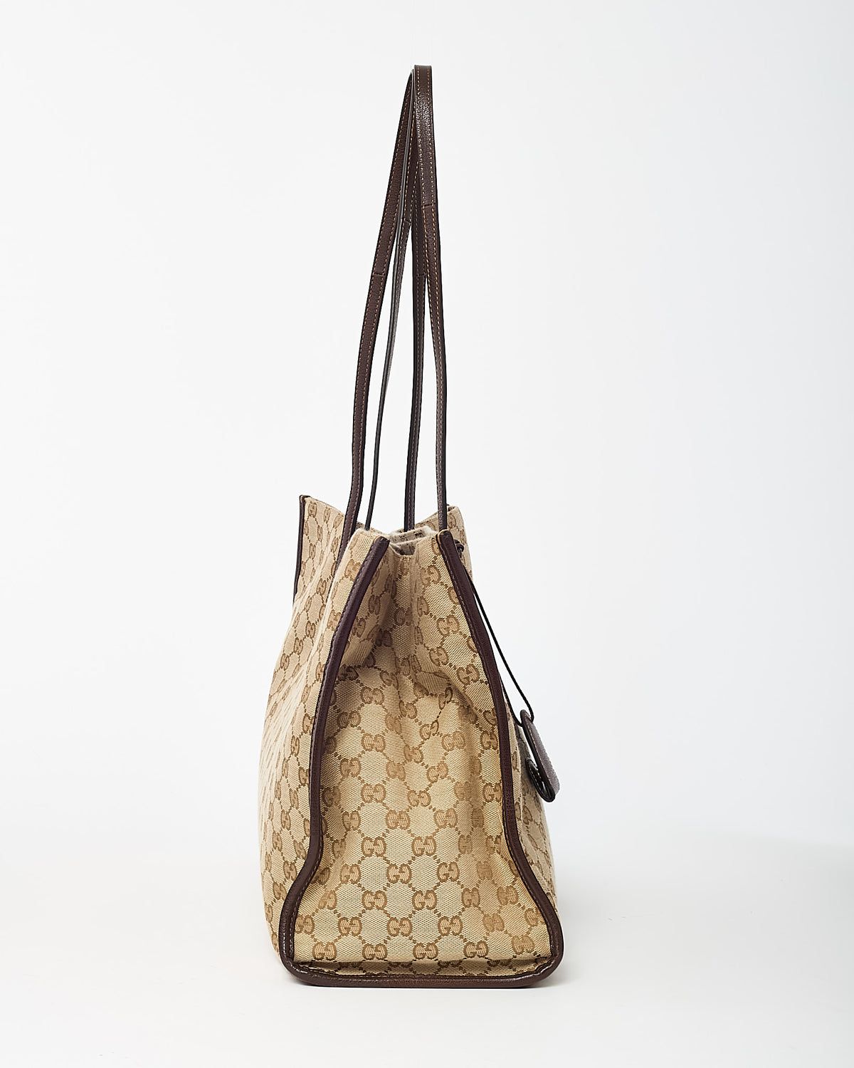Gucci Beige and Brown GG Monogram Canvas Londra Large Tote Bag