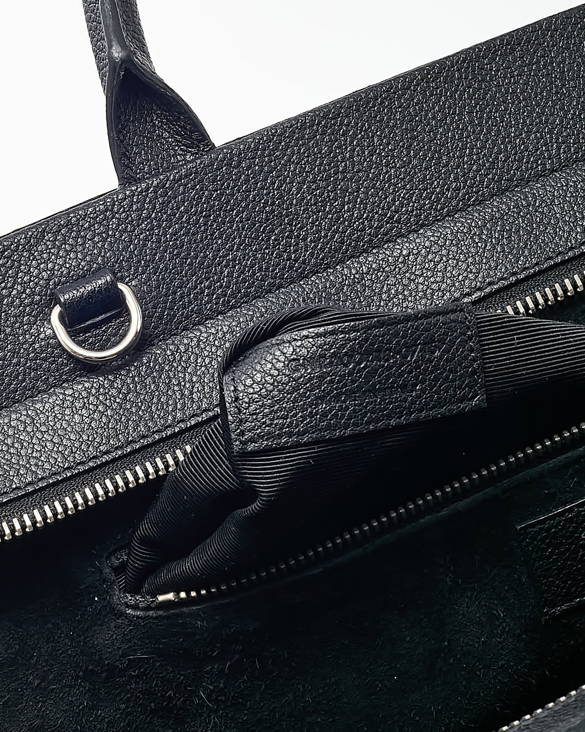Saint Laurent Black Pebbled Leather Rive Gauche Cabas 2Way Bag with Strap