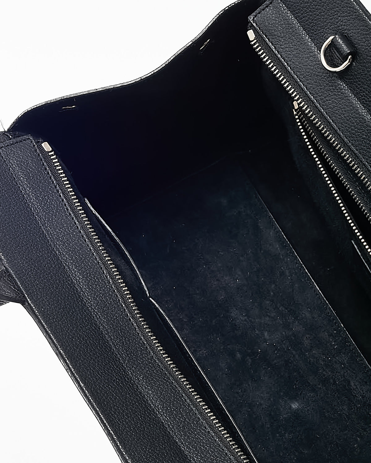 Saint Laurent Black Pebbled Leather Rive Gauche Cabas 2Way Bag with Strap