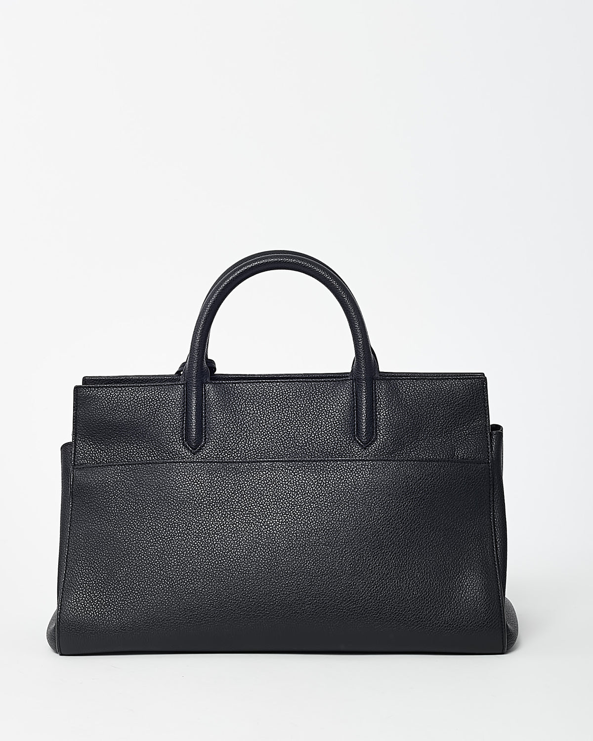 Saint Laurent Black Pebbled Leather Rive Gauche Cabas 2Way Bag with Strap