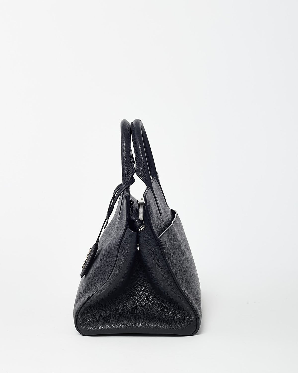 Saint Laurent Black Pebbled Leather Rive Gauche Cabas 2Way Bag with Strap