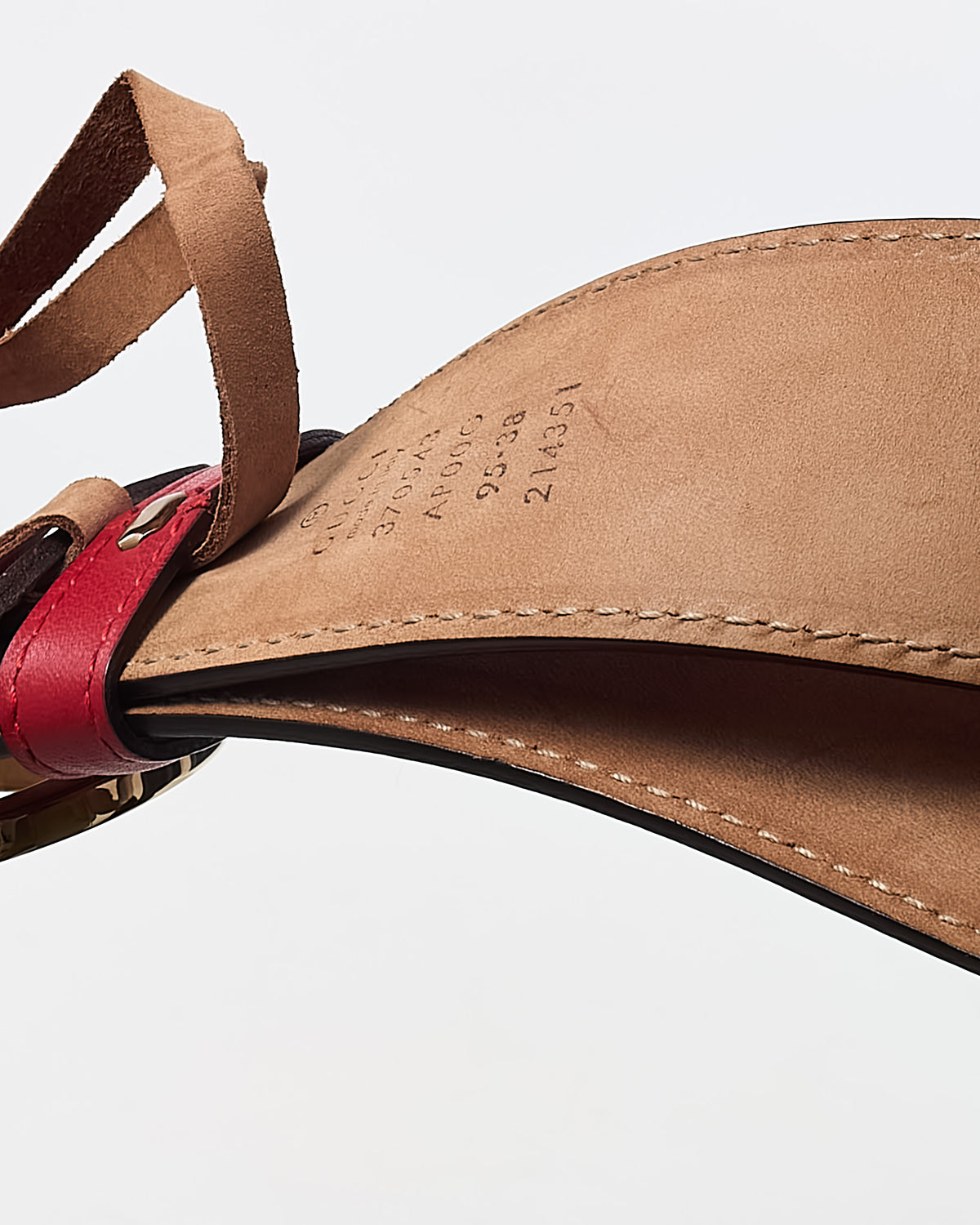 Gucci Red Calfskin Leather GHW Interlocking G Belt - 95